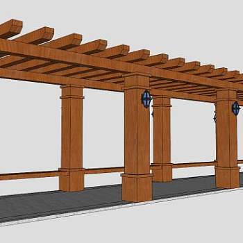廊架的su模型下载_sketchup草图大师SKP模型