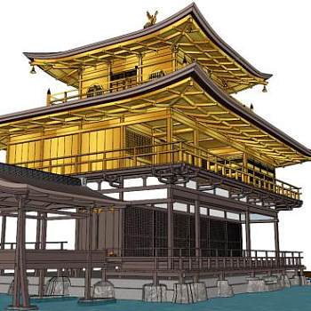 日本寺庙su模型下载_sketchup草图大师SKP模型