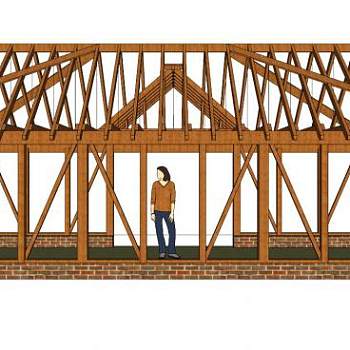 木构架su模型下载_sketchup草图大师SKP模型