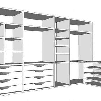 商用空间衣橱su模型下载_sketchup草图大师SKP模型