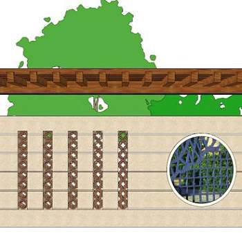 木头景观墙su模型下载_sketchup草图大师SKP模型