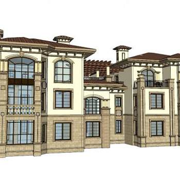 地中海住宅su模型下载_sketchup草图大师SKP模型