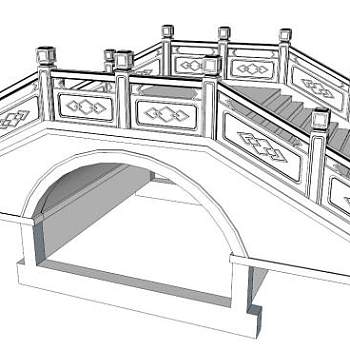 小石拱桥su模型下载_sketchup草图大师SKP模型