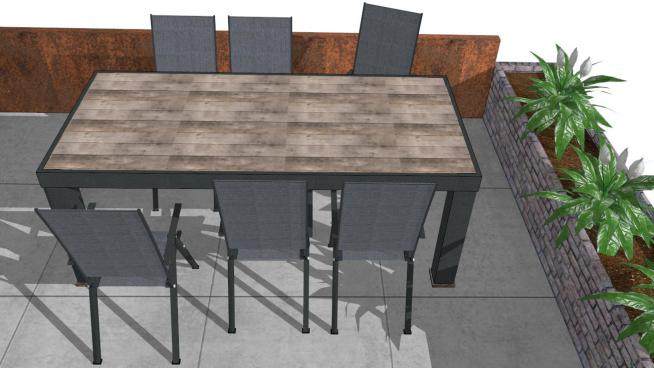 室外景观桌椅su模型下载_sketchup草图大师SKP模型