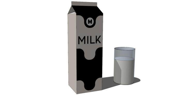牛奶盒子su模型下载_sketchup草图大师SKP模型