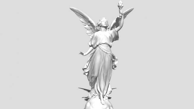 欧式天使雕塑su模型下载_sketchup草图大师SKP模型
