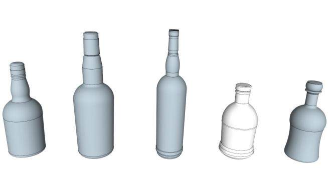 各种酒瓶su模型下载_sketchup草图大师SKP模型