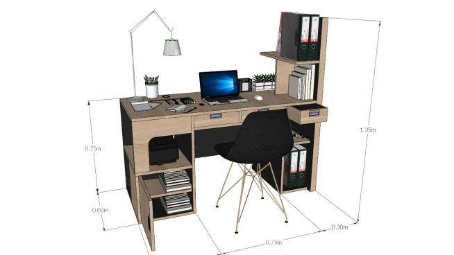 办公桌和椅子su模型下载_sketchup草图大师SKP模型