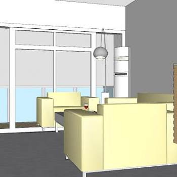 现代客餐厅户型设计SU模型下载_sketchup草图大师SKP模型