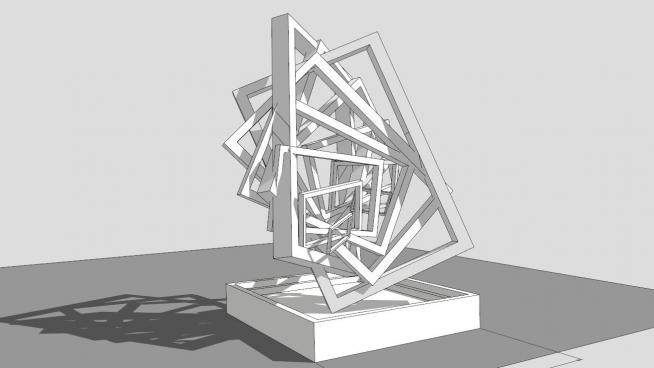 抽象几何雕塑su模型下载_sketchup草图大师SKP模型