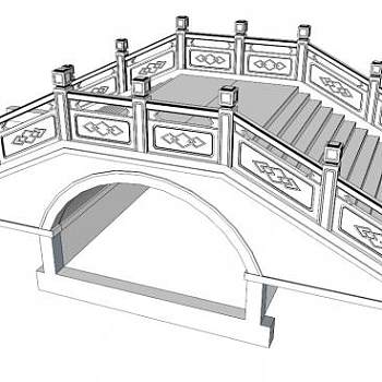 中式桥su模型下载_sketchup草图大师SKP模型