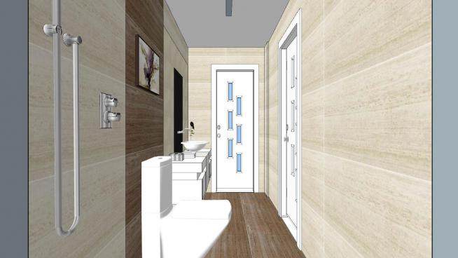 现代浴室卫生间设计SU模型下载_sketchup草图大师SKP模型