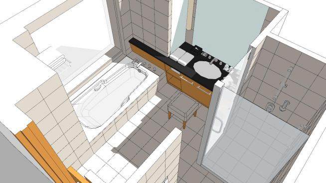 现代浴室淋浴间设计SU模型下载_sketchup草图大师SKP模型
