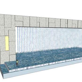 室内景观墙su模型下载_sketchup草图大师SKP模型