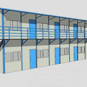 彩板房su模型下载_sketchup草图大师SKP模型