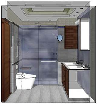 现代时尚卫浴设计SU模型下载_sketchup草图大师SKP模型