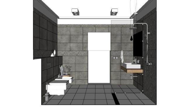 现代家装浴室室内SU模型下载_sketchup草图大师SKP模型