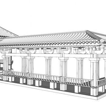 中式亭廊su模型下载_sketchup草图大师SKP模型