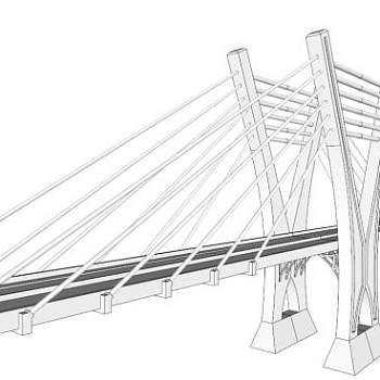 钢架廊桥su模型下载_sketchup草图大师SKP模型