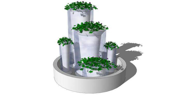 叠水喷泉su模型下载_sketchup草图大师SKP模型