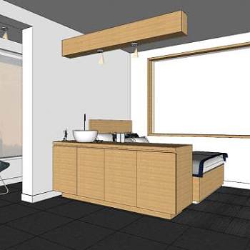 现代日式卧室家装SU模型下载_sketchup草图大师SKP模型