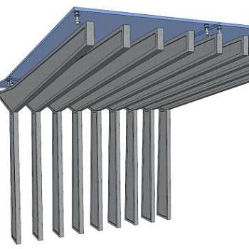 钢构雨棚su模型下载_sketchup草图大师SKP模型