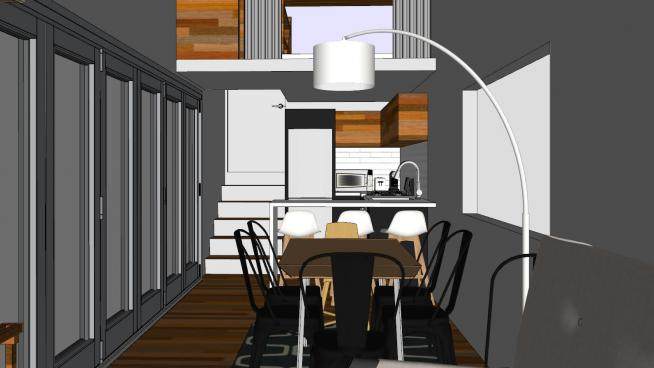 现代小型厨房餐厅sketchup模型下载_sketchup草图大师SKP模型