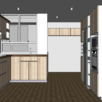 现代整体厨房家电SU模型下载_sketchup草图大师SKP模型