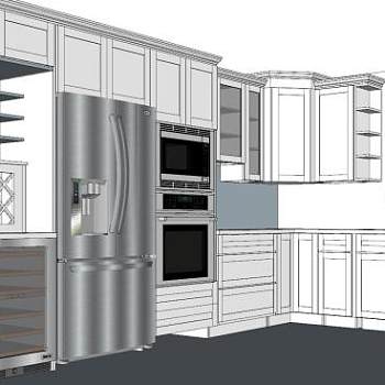 简欧厨房家电SU模型下载_sketchup草图大师SKP模型