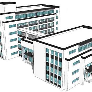 厂房三层办公楼su模型下载_sketchup草图大师SKP模型