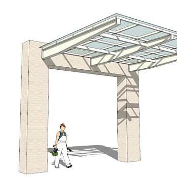 入口雨蓬su模型下载_sketchup草图大师SKP模型