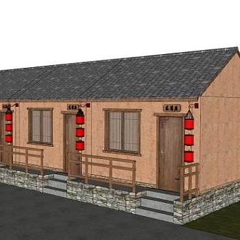 农村土房子改造su模型下载_sketchup草图大师SKP模型