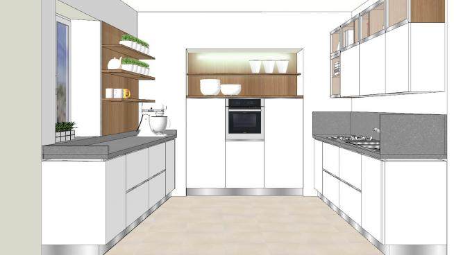 极简白色厨房设计SU模型下载_sketchup草图大师SKP模型