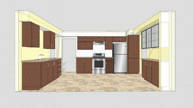 现代大型厨房设计sketchup模型下载_sketchup草图大师SKP模型