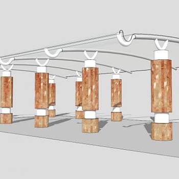 小区车库入口雨棚su模型下载_sketchup草图大师SKP模型