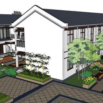 敬老院设计su模型下载_sketchup草图大师SKP模型