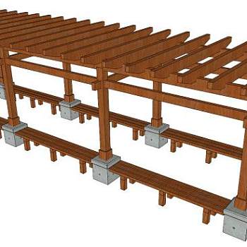 花架长廊su模型下载_sketchup草图大师SKP模型
