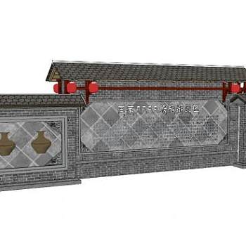 文化墙的su模型下载_sketchup草图大师SKP模型