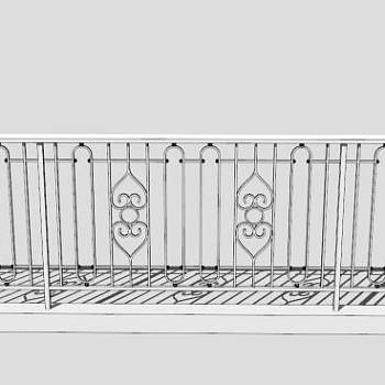 中式铁艺围栏su模型下载_sketchup草图大师SKP模型