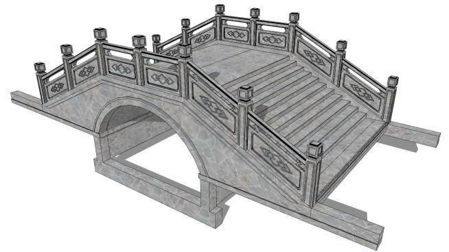 中式拱桥su模型下载_sketchup草图大师SKP模型