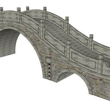 三孔拱桥su模型下载_sketchup草图大师SKP模型