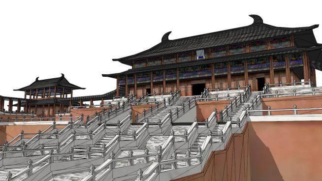 中式宫殿su模型下载_sketchup草图大师SKP模型