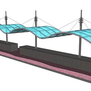 玻璃廊架su模型下载_sketchup草图大师SKP模型