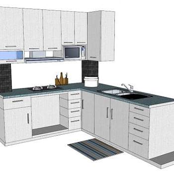 厨房整体橱柜设计su模型下载_sketchup草图大师SKP模型