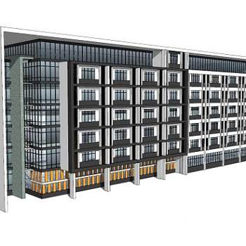 现代医院住院大楼SU模型下载_sketchup草图大师SKP模型