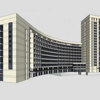 广西柳州市中心医院SU模型下载_sketchup草图大师SKP模型