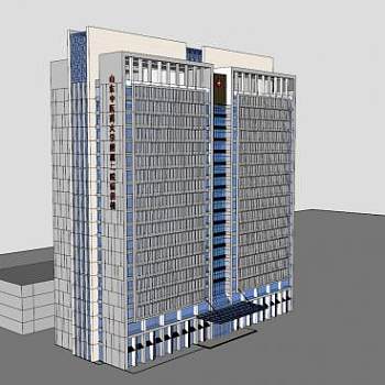 山东中医药大学第二医院病房楼SU模型下载_sketchup草图大师SKP模型