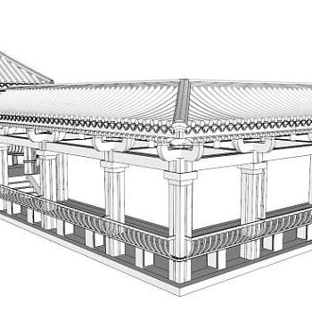木质亭廊su模型下载_sketchup草图大师SKP模型