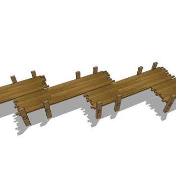 木栈桥su模型下载_sketchup草图大师SKP模型