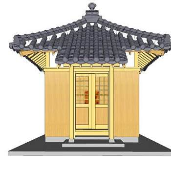 日式神社外观SU模型下载_sketchup草图大师SKP模型